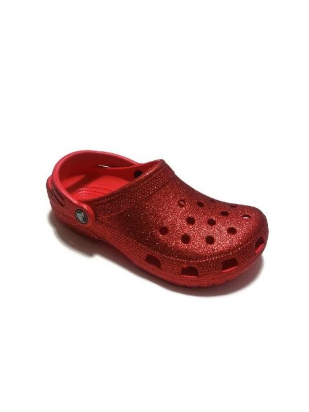CROCS Classic Glitter Slip On Clogs Mens Size 5 Womens Size 7 Sandals Flame Red